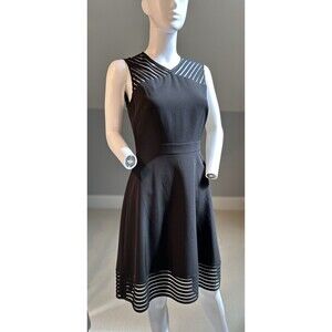 Tahari Arthur S. Levine Women’s Black Dress Size 4 Fit & Flare Knee Length